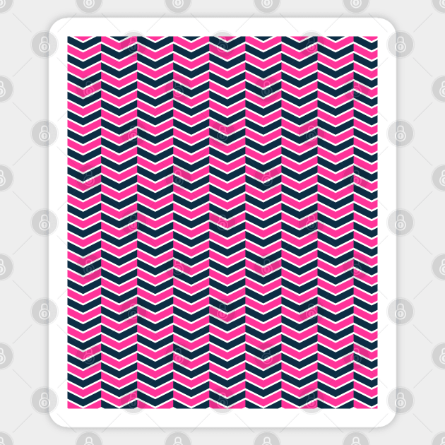 Hot Pink, Navy Blue, and White Chevron Arrow Pattern Sticker by squeakyricardo